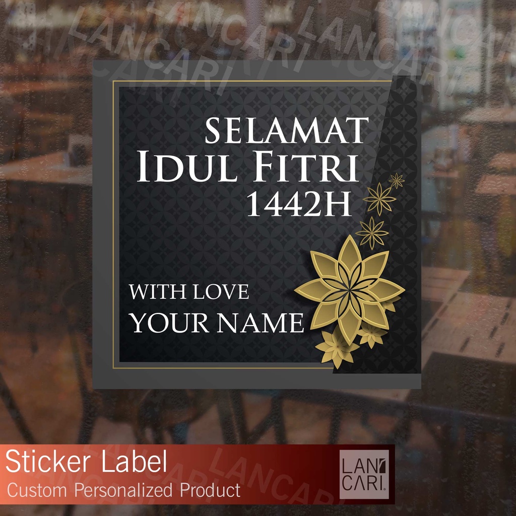 

Sticker Label Idul Fitri Eid Mubarak Stiker Hadiah Gift Kemasan Packaging