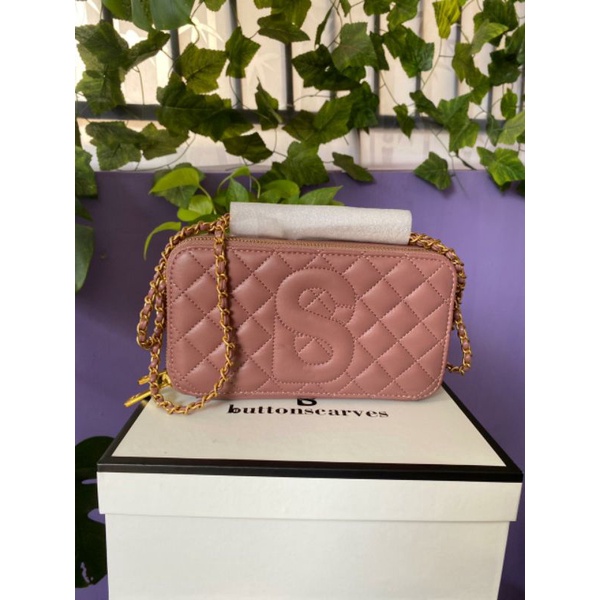 yura bag buttonscarves mahogany preloved like new