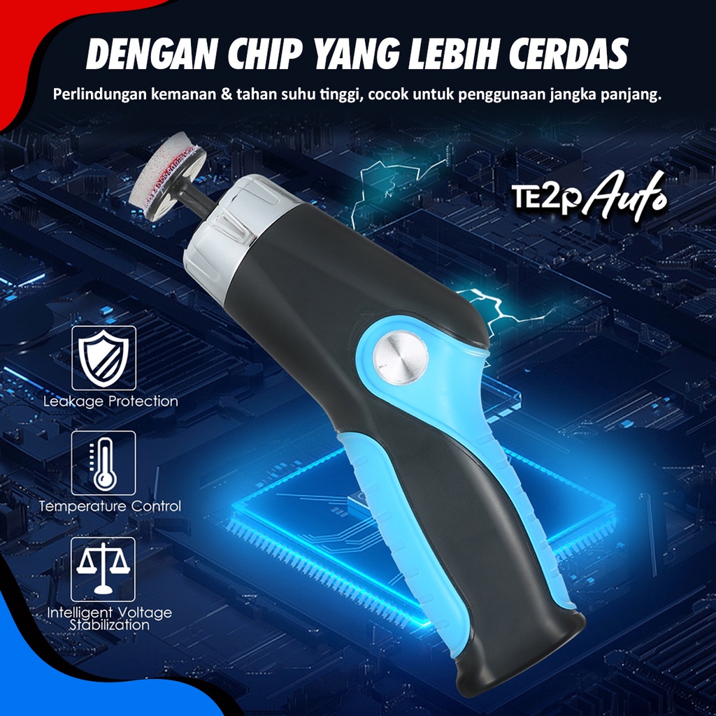 TE2P MPC801 Mesin Poles Mini 1 Inch Cordless Baterai Motor Mobil