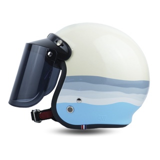 Helm Bogo Retro Dewasa Pria Wanita SNI Aesthetic Garis Premium