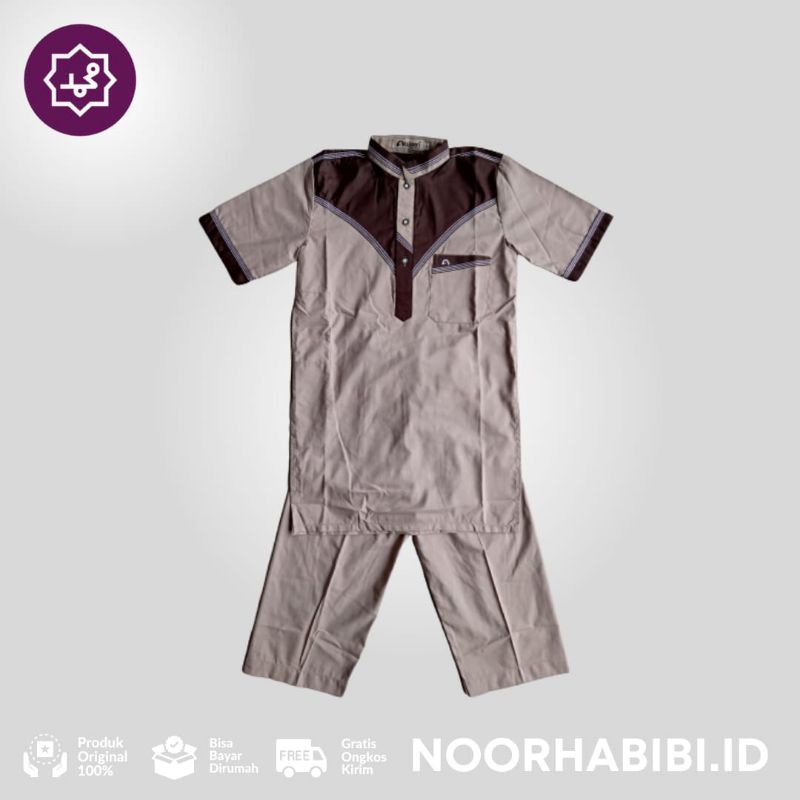 Alwaan Kurta Set Setelan Baju Koko Anak usia 4-12 tahun Lengan Pendek bahan Katun Spun Super