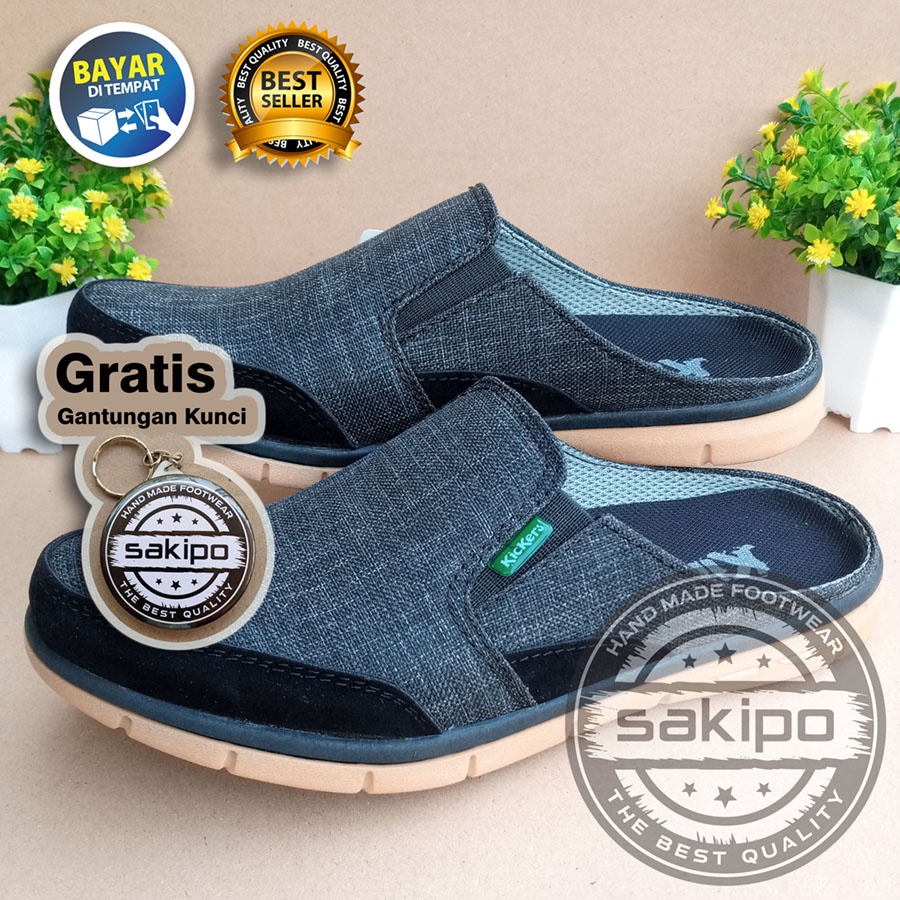 PROMO 9.9 !! SLOP KASUAL PRIA DEWASA SLIP ON WARNA HITAM 102 MURAH BERKUWALITAS SOL KARET TRENDI NYAMAN DIPAKAI / SEPATU SANTAI PRIA DEWASA / SEPATU KERJA LAPANGAN / SEPATU KERJA KANTORAN / SAKIPO