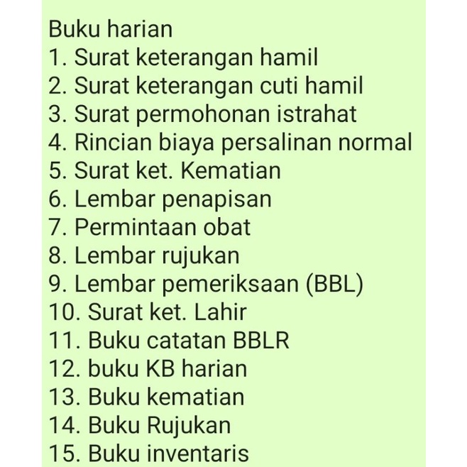 

Buku Harian Bidan