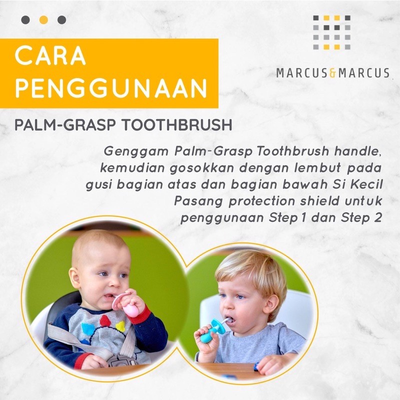 Marcus &amp; Marcus Palm Grasp Toddler Training Toothbrush - Sikat Gigi Bayi