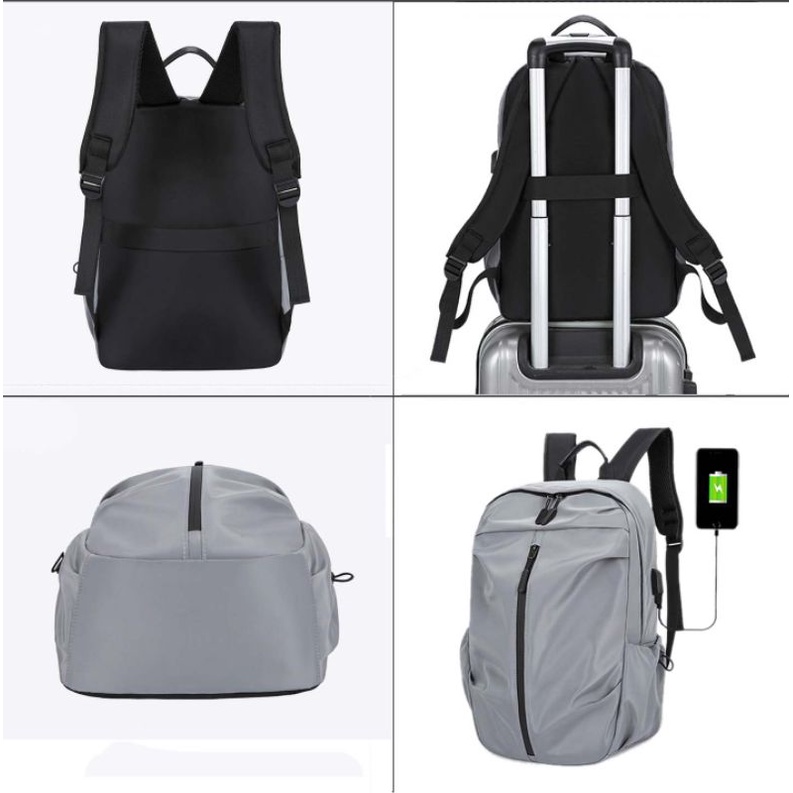 RP101 Tas Ransel Pria Kuliah Sekolah Sporty Backpack With USB Charging