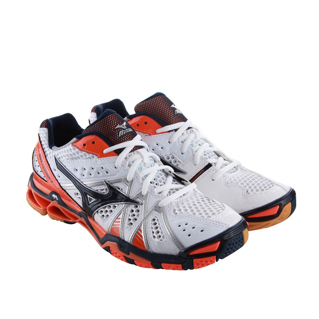 SEPATU VOLLY MIZUNO WAVE TORNADO 9 - WHITE / D BLUES ( 100% ORIGINAL)