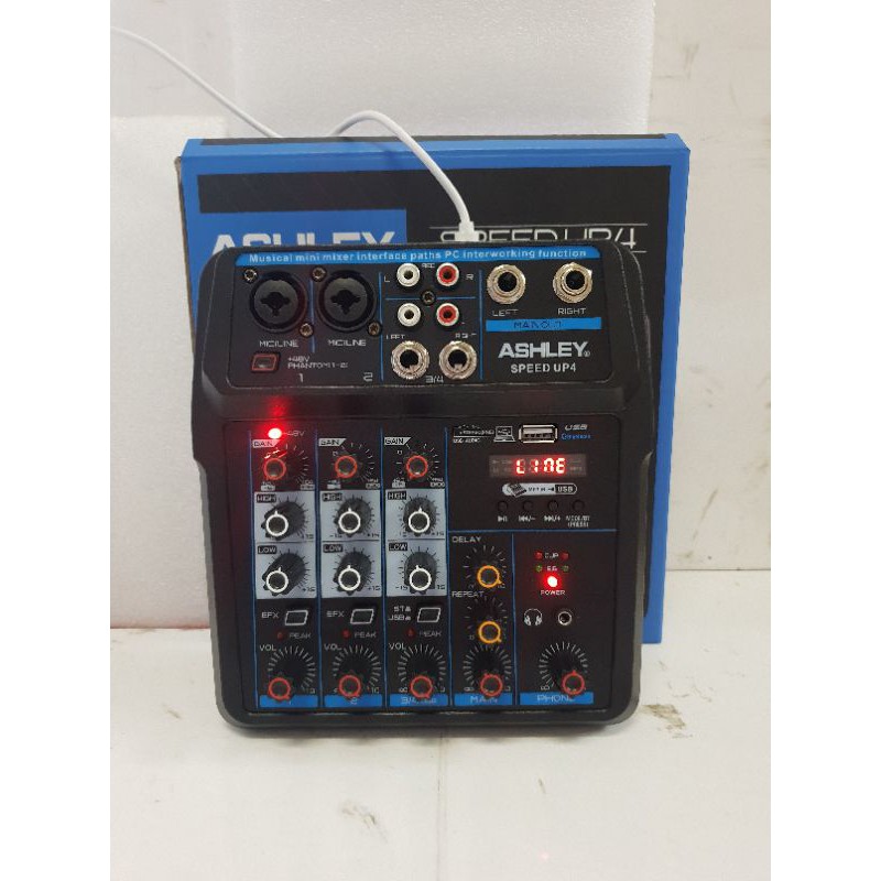 MIXER AUDIO ASHLEY SPEED UP4/SPEEDUP4 4 CHANNEL USB-BLUETOOTH-SOUNDCARD PC ORIGINAL