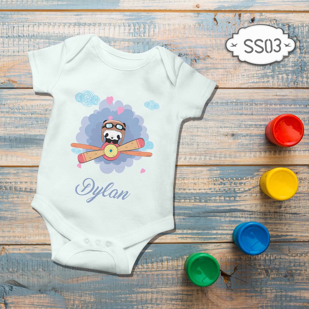 Jumper Baby Girl boy newborn Custom name nama bebas Cartoon baby Panda Cute