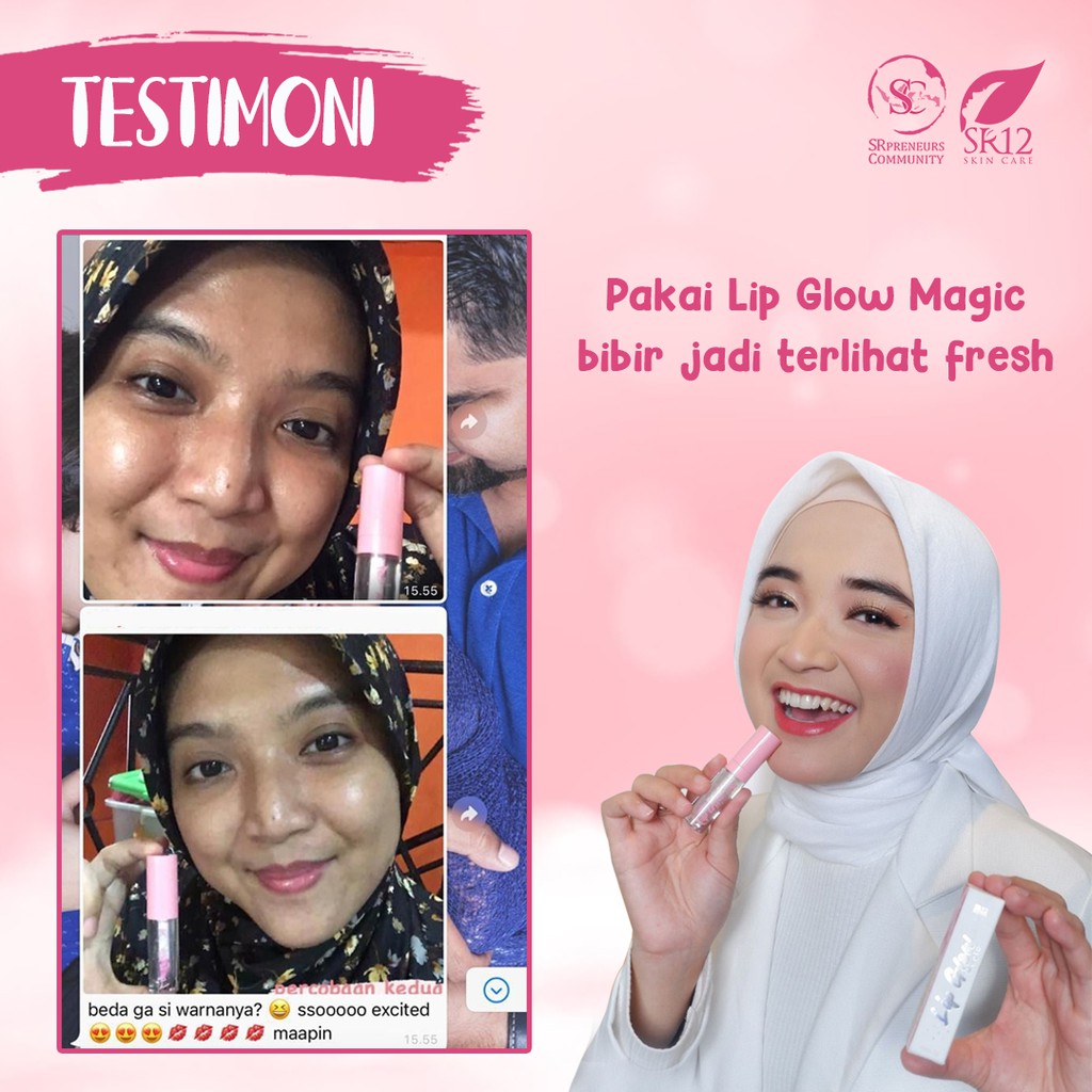 LIP GLOW MAGIC SR12 | LIP GLOSS | LIPSTIK SR12 &amp; PELEMBAB | PEMERAH BIBIR ORIGINAL | SERUM BIBIR BPOM