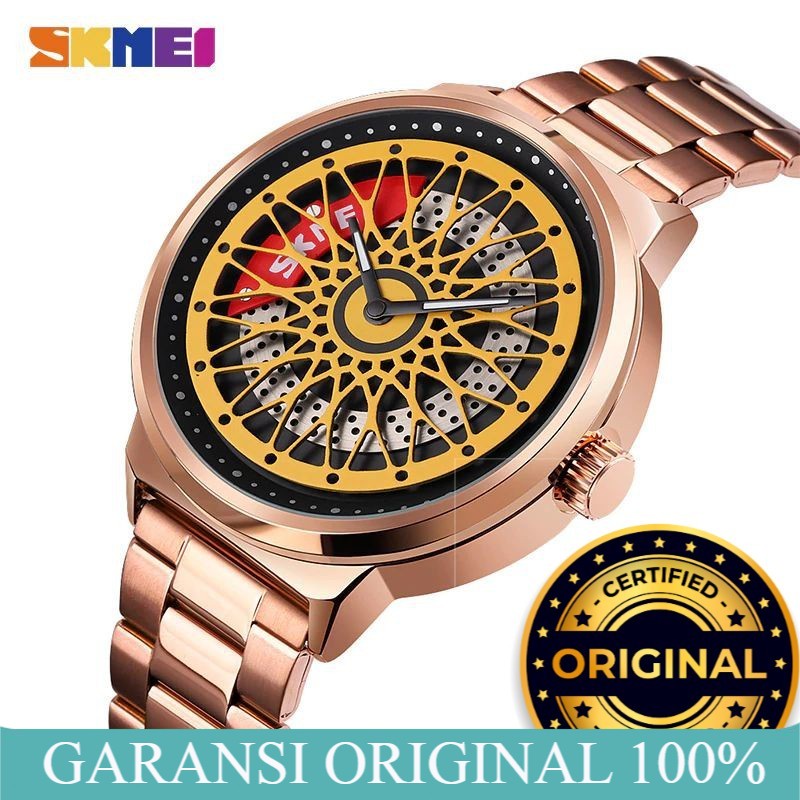 Jam Tangan Wanita SKMEI 9217 ORIGINAL Jam Tangan Pria Analog Jam Velg Stainless