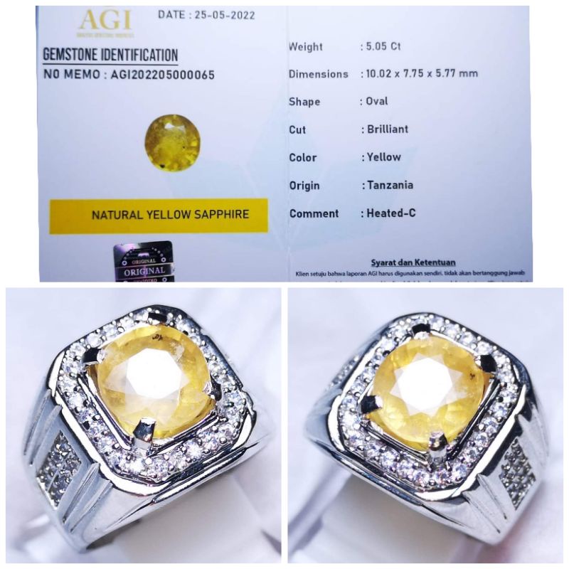 Natural Cincin Yellow Sapphire Tanzania Luster High Qualty