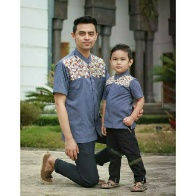 Baju fashion busana Muslim kemeja koko pria dewasa couple remaja ayah dan anak ALHARAMAIN B07