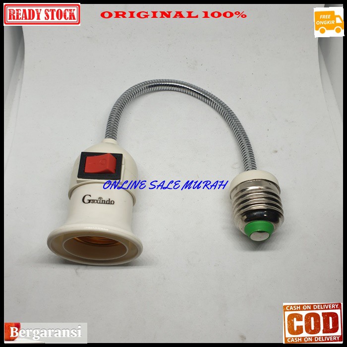 G420 ORI 100% Sambungan lampu E27 kaku hias belajar penerang spiral Fitting Holder Connector Extention pemanjang soket Bohlam Ulir Lamp Downlight led bohlam fleksible kuat awet ORIGINAL G420   Panjang 28cm  BISA SEGALE JENIS RUMAH LAMPU E27 Cocok untuk pr