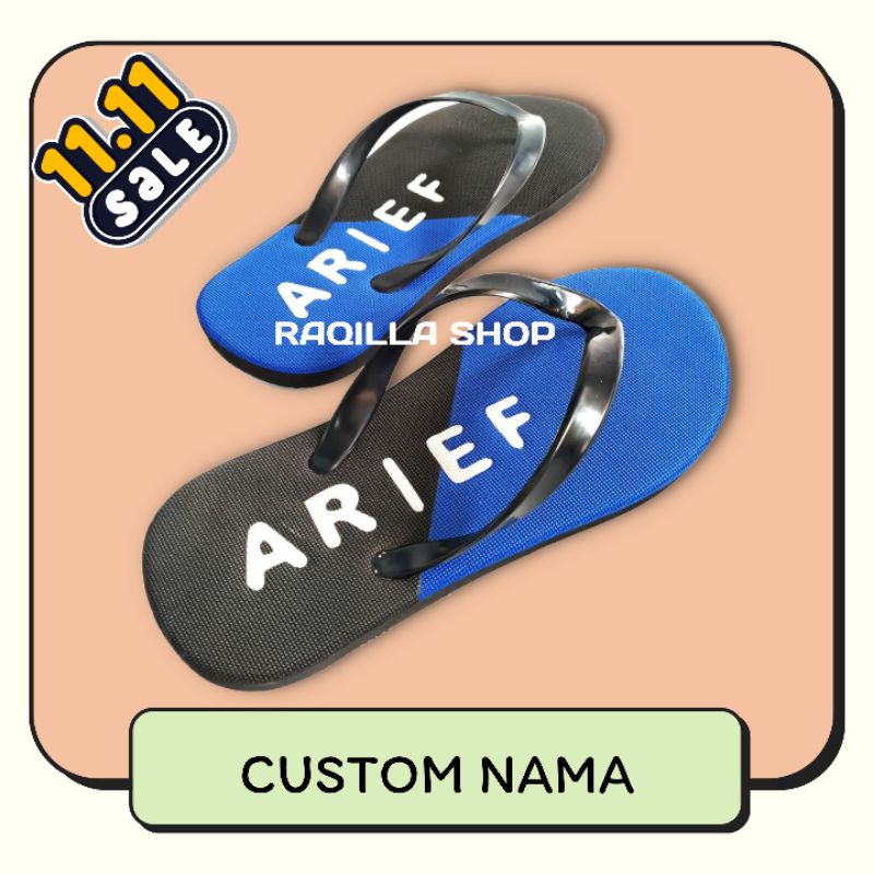 Sandal custom nama selop satuan sandal nama custom satuan model selop