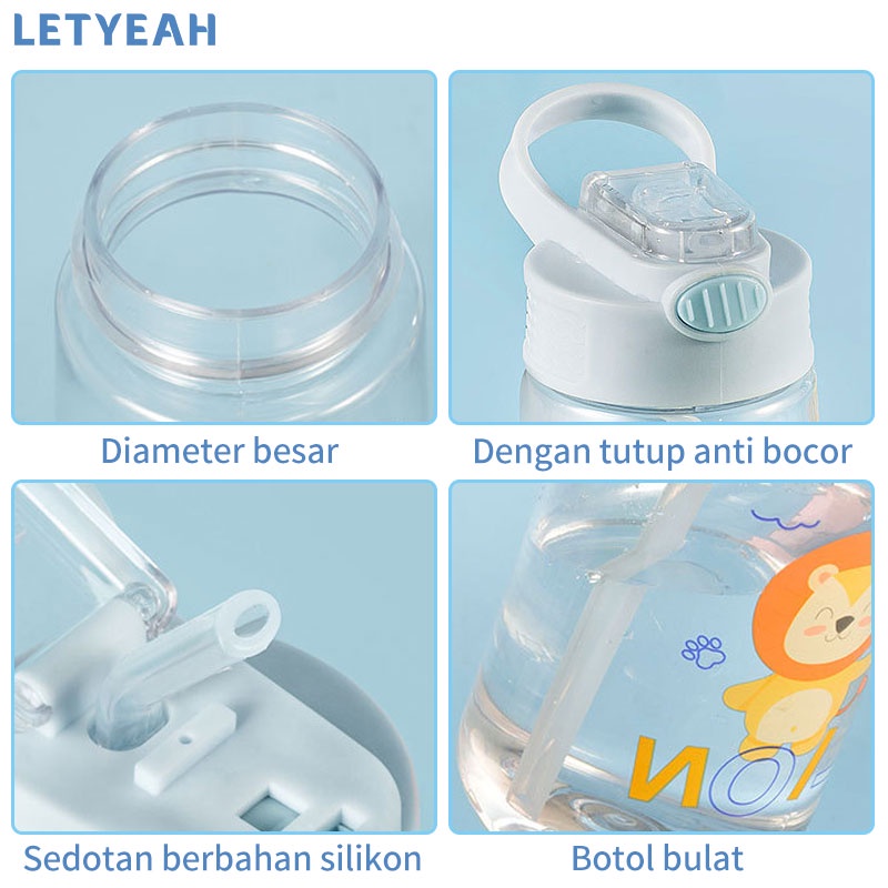 letyeah Botol minum anak portabel/Botol sedotan anak 450ml