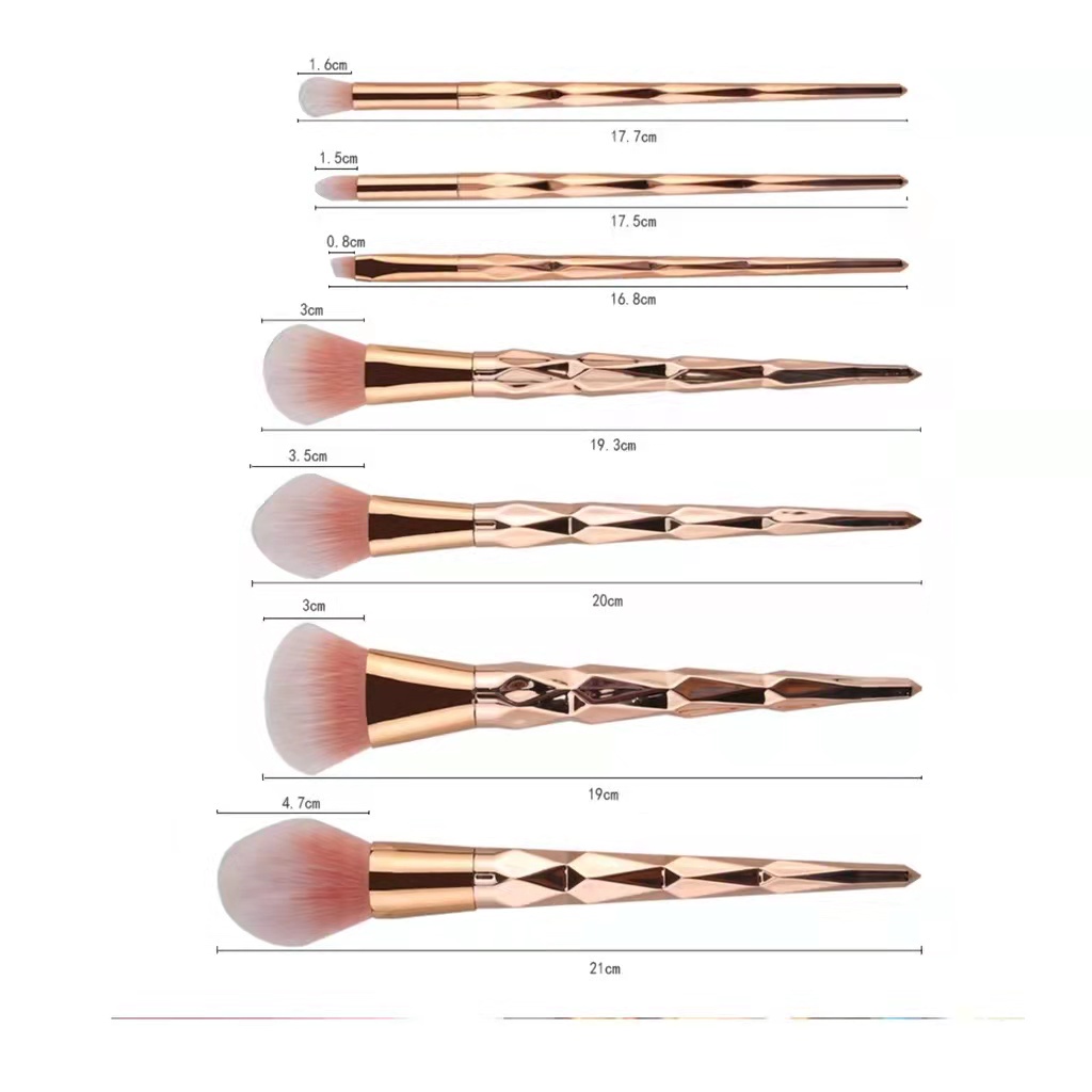 pink mall-Kuas set make up set 7pcs kosmetic Brush Powder Eye Shadow Foundation Blusher Blending Beauty