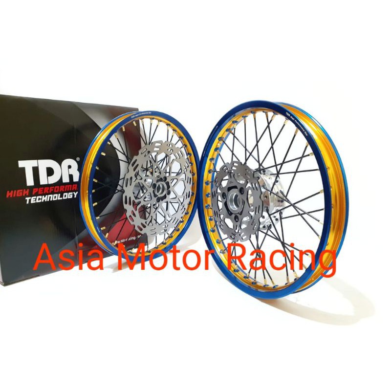 Paketan velg TDR original satria fu 150 1set lengkap tromol - velg 140 140 ring 17 jari - bonus stel