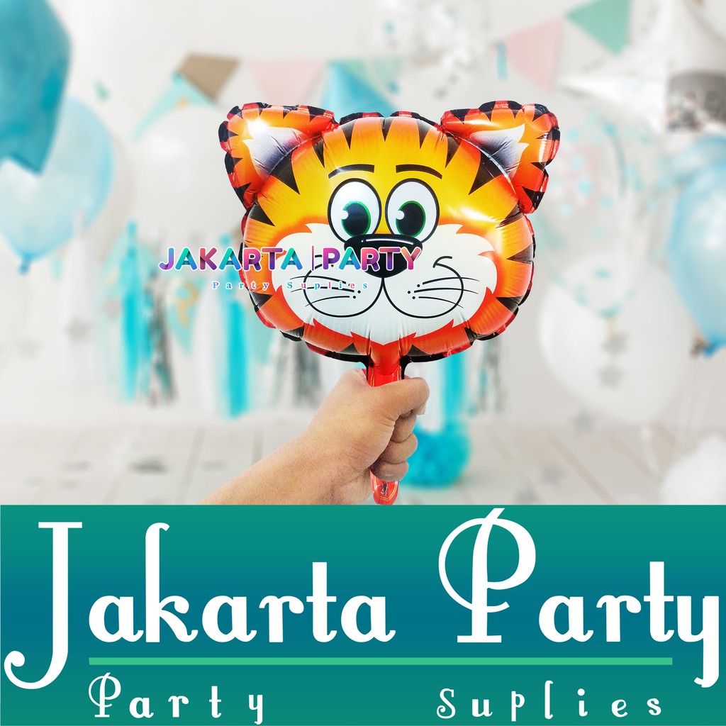 Balon Foil Tiger Head Mini / Balon Karakter Hewan / Balon Animal