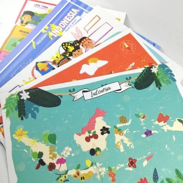 

Terlaris ✨ - Kartu Pos /Postcard - Map Indonesia seri ke-23.1.23