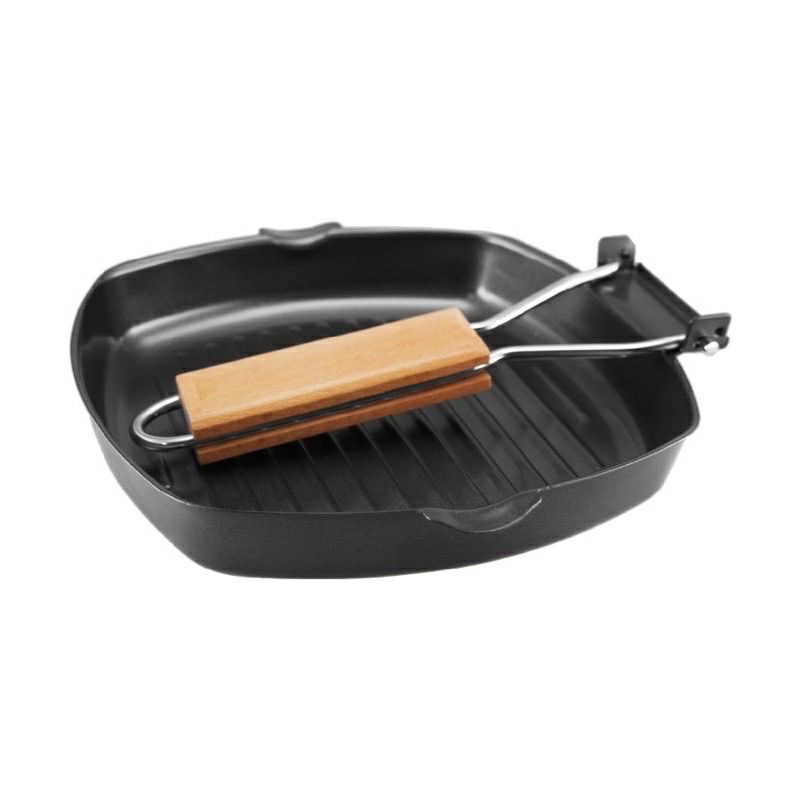 Panci panggang kotak anti lengket teflon lipat serbaguna Square grill pan non stick