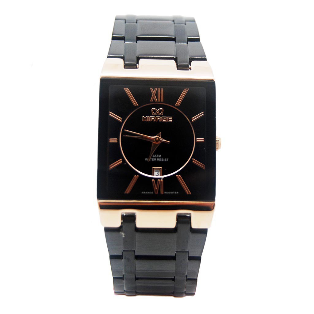 Hot Mirage Jam Tangan Pria 7908M HitamRosegold pH Limited edition