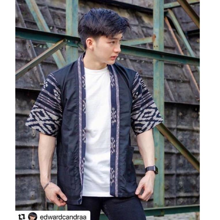 KIMONO SONGKET / TENUN OUTER UNISEX BATIK KAMPUS TROSO OUTWEAR OUTFIT KONDANGAN CARDIGAN KIMONO PRIA