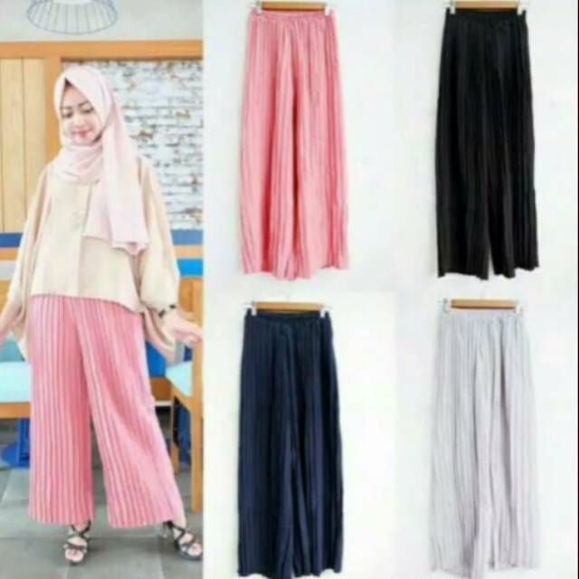 Celana kulot plisket premium/kulot plisket/celana plisket dewasa/celana plisket
