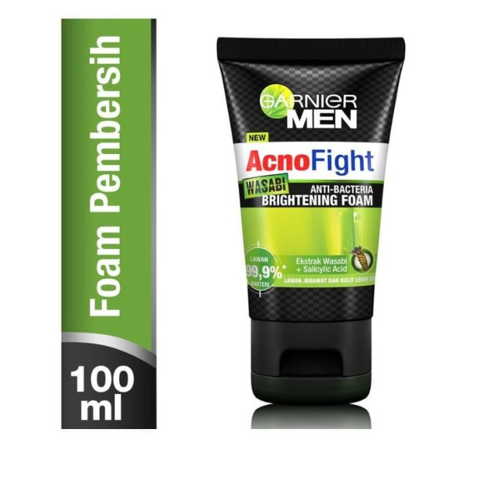 Garnier Men Acno Fight Anti Bacteria Wasabi Foam Sabun Wajah Pria