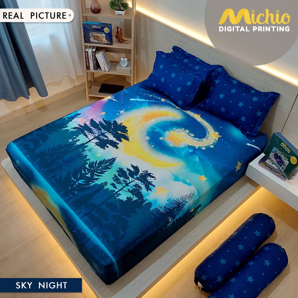 SS Sprei MICHIO ukuran 160 160x200x30 Queen Size 160x200 Tinggi 30 cm mix motif Printing