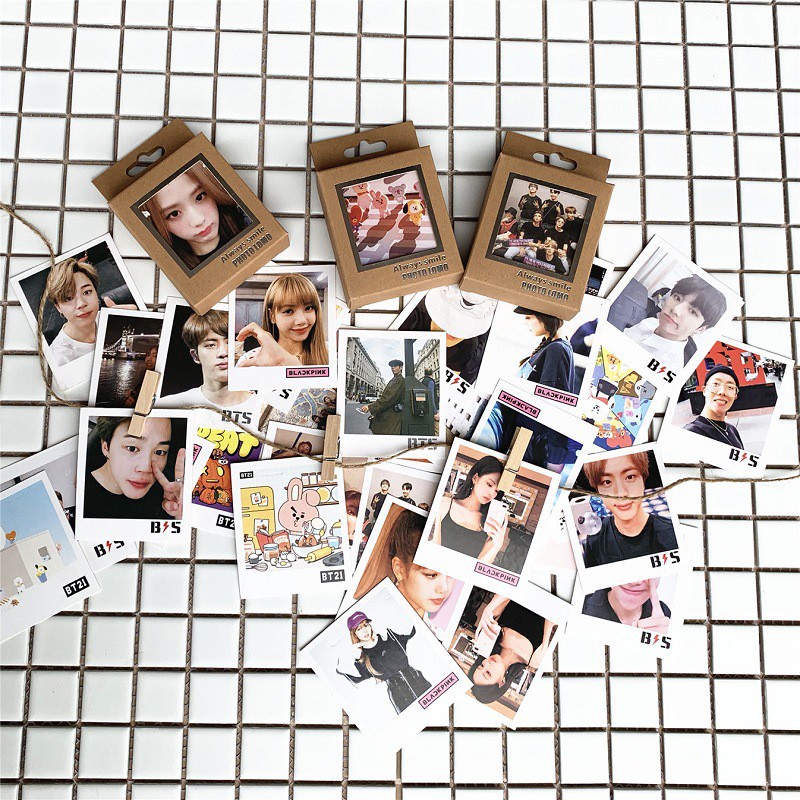 [Bayar Di Tempat]K-Pop Kartu LOMO Foto Paper Pink photocard BTS bt21