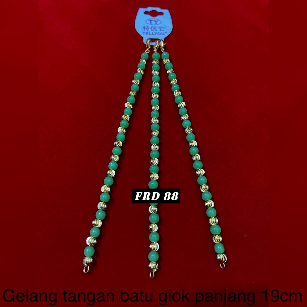 gelang tangan wanita kominasi rantai giok ukuran panjang 18 cm terlaris dan termurah