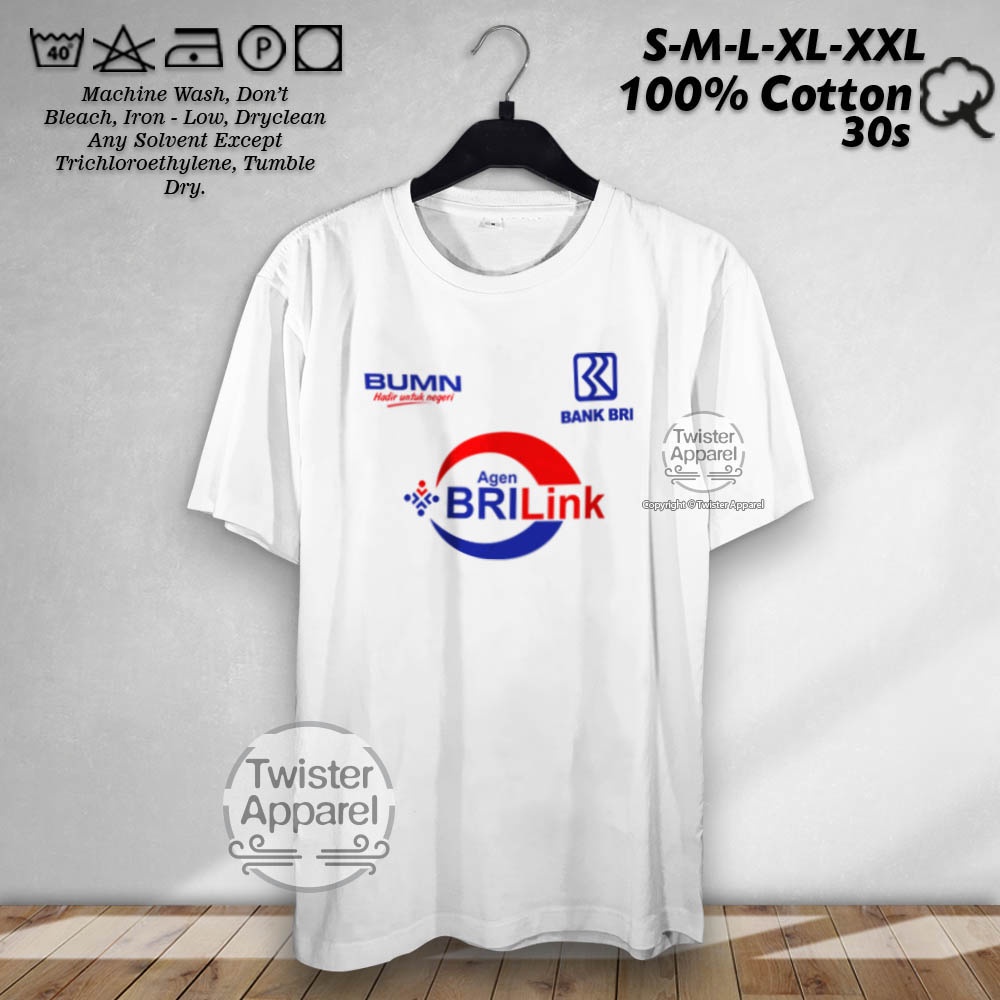 Kaos Agen BRILink Bank BRI Link T-shirt Distro Pengusaha Kecil Baju Pria Wanita Cotton Combed 30s Mu