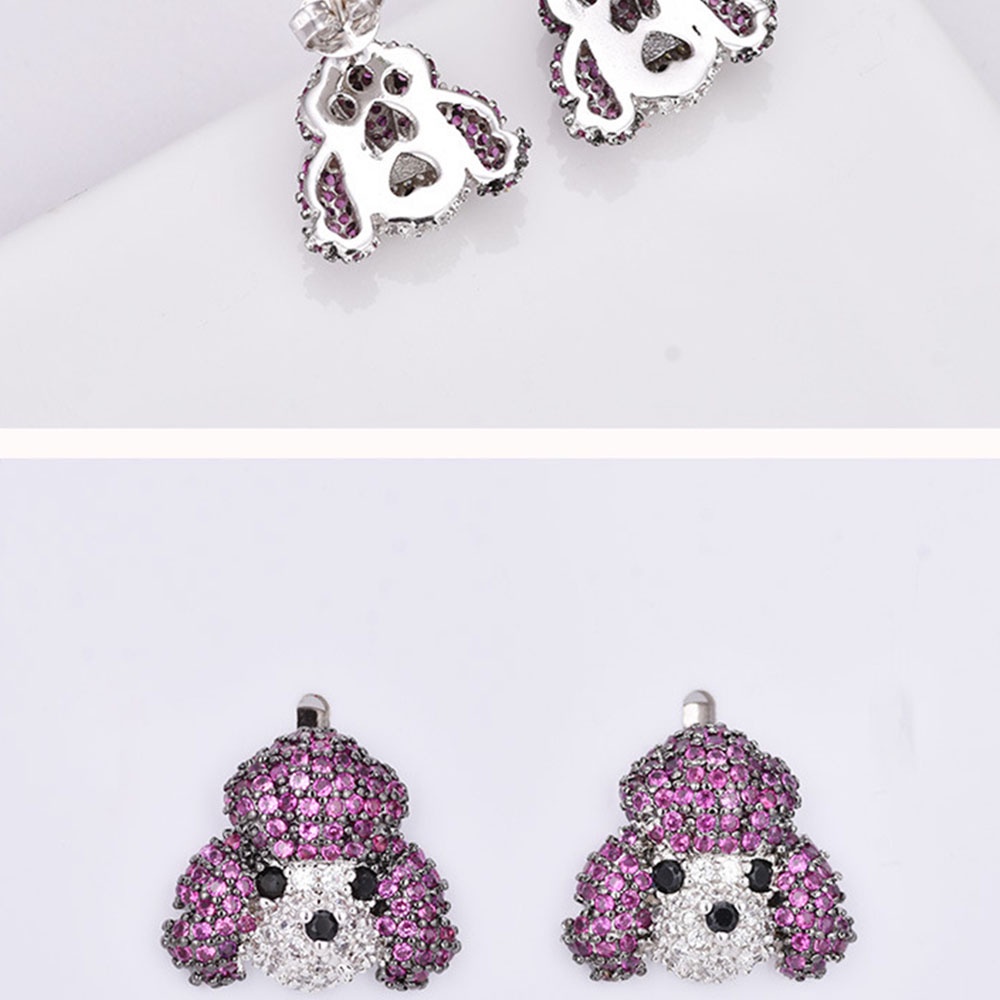 Anting Desain Hewan Husky Bahan Zirconia Untuk Hadiah