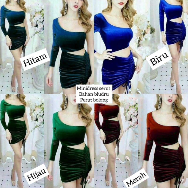 PAKAIAN WANITA DRESS REDY NEW DRESS ONE SHOULDER BLUDRU SERUT