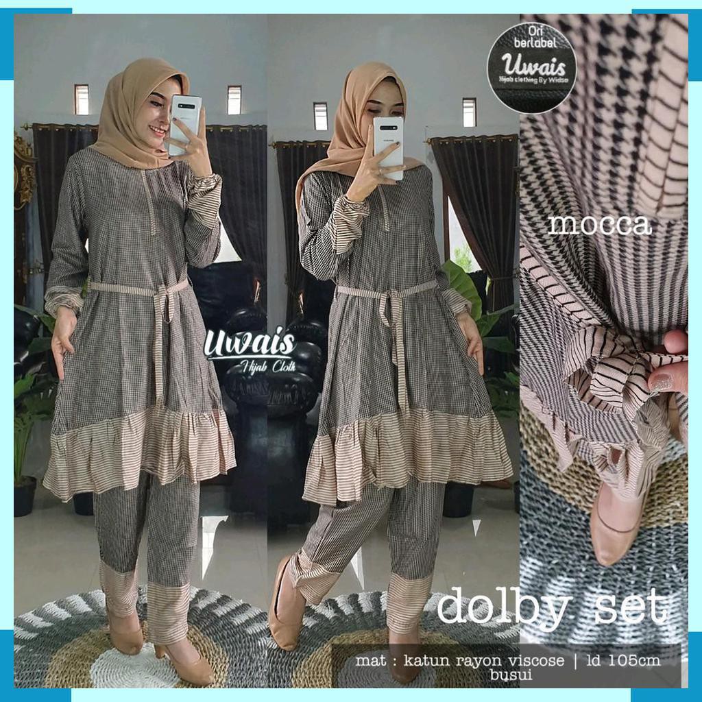 DOLBY SET TUNIK + CELANA. FASHION MUSLIM WANITA. BY UWAIS