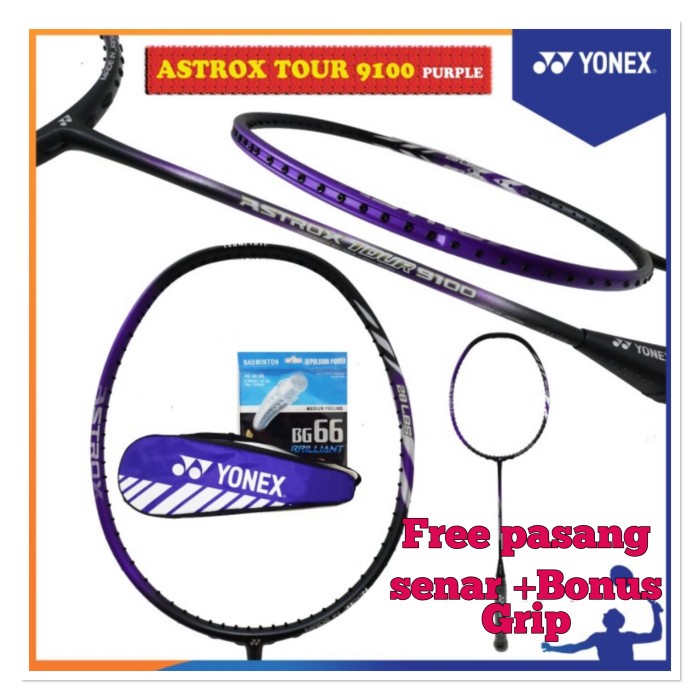 NEW Free pemasangan Raket badminton YONEX ASTROX 9100 japan 4uG5 komplit - Ungu 4uG5