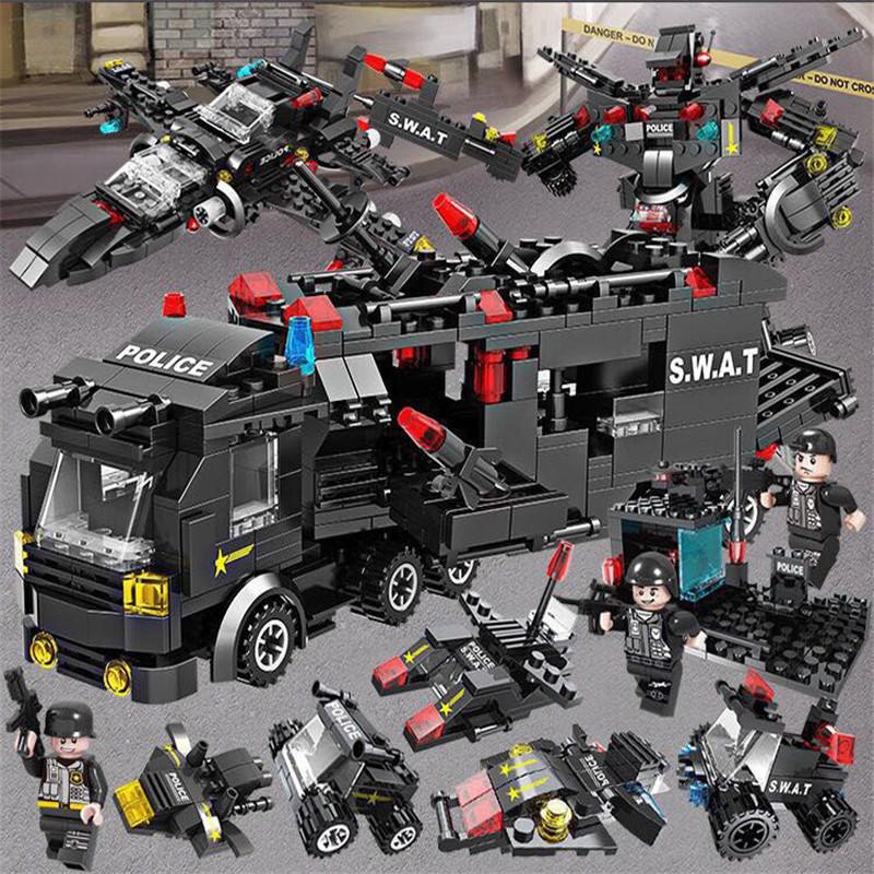 [FUNNY]Mainan Block Susun Polisi Swat Isi Block 470pcs / Block Susun Model Police Swat