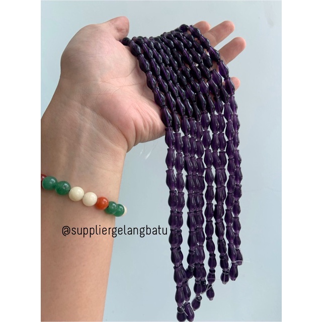 manik ujung kepala tasbih GUCI UNGU bening aksesoris kalung gelang 8mm