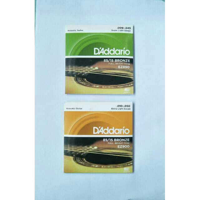 Senar D'addario Bronze EZ900 ukuran 0.10 inch dan EZ890 0.09 inch