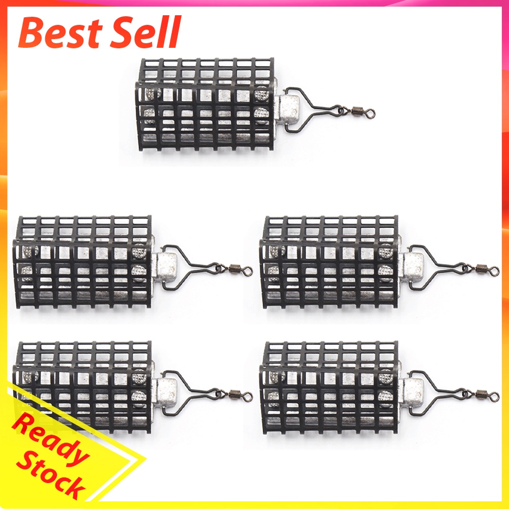 5x Triangle Bait Fishing Trap Basket Feeder Holder Cage Fishing Lure Tackle