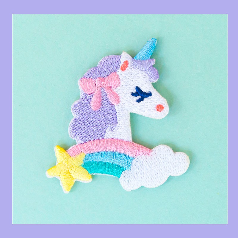 Stiker Kain Bordir Desain Kartun Anjing Corgi Unicorn Shopee
