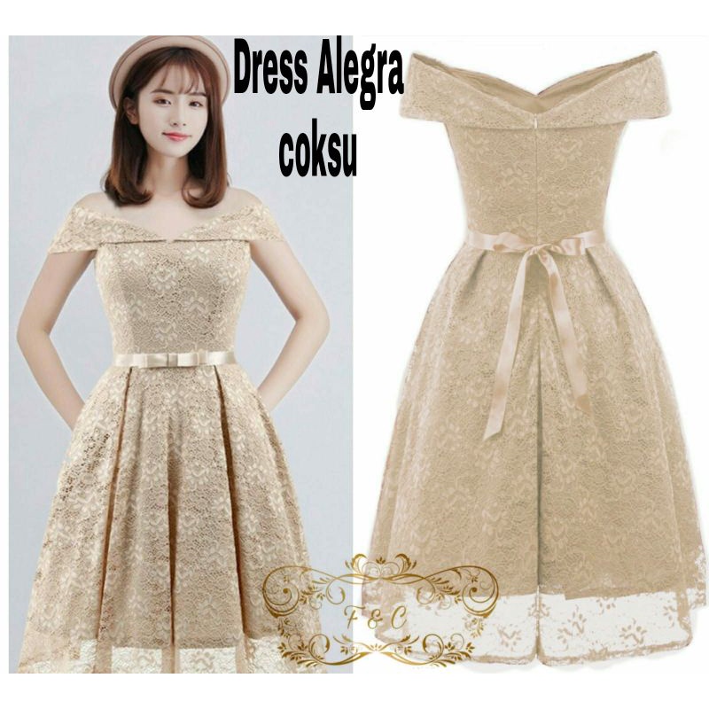Pakaian Natal Terbaru Dres Wanita Kekinian / Dress Brukat dres alegra Pendek Remaja Korea Terbaru 20