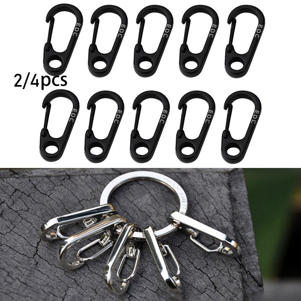 Nanas 2/4pcs D Carabiner MIni Aluminium Alloy Kait Luar Ruangan Safety Travel Tools Camping Keyring