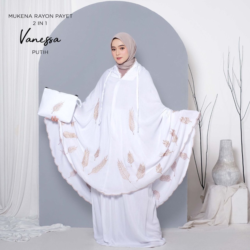 MUKENA BALI TASIK - MUKENA PAYET DEWASA RAYON 2 IN 1 VANESSA