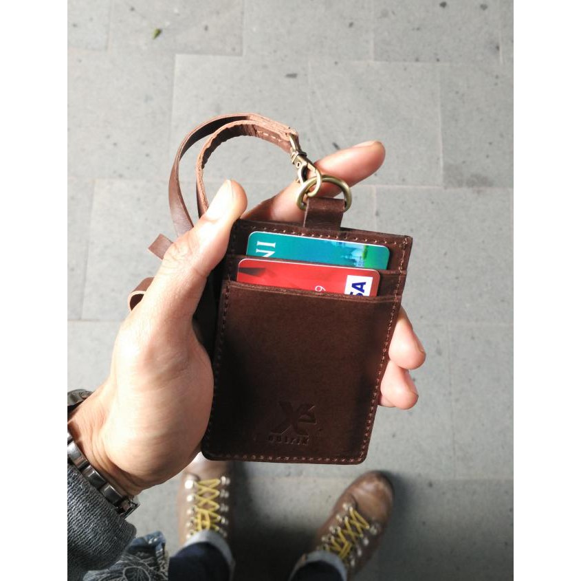 

Hang Tag ID name card Holder genuine Leather Kulit Asli 3 slot NEEWW UPDATEE