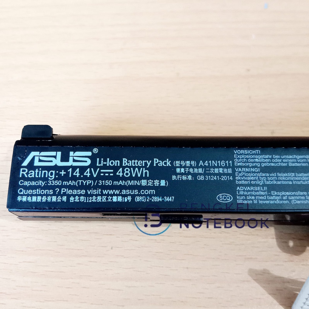 Baterai Asus GL553 A41N1611 ROG GL553 GL553VD GL553VE A41N1501 ASUS GL752VW N752V GL752JW N752VW GL752VW-T4108D GL752VW-2B GL752VL-1A GL753VE GL753 GL753V A41LK5H Tanam