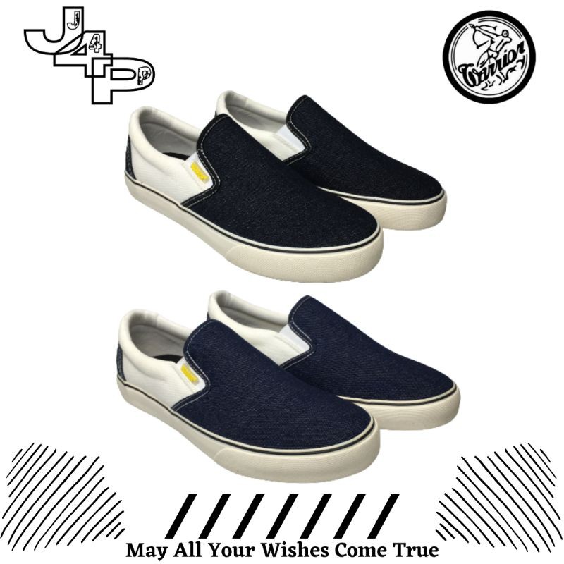 WARRIOR ARTEMIS SLIP ON ORIGINAL | SEPATU SLIP ON WARRIOR ARTEMIS DENIM BLACK