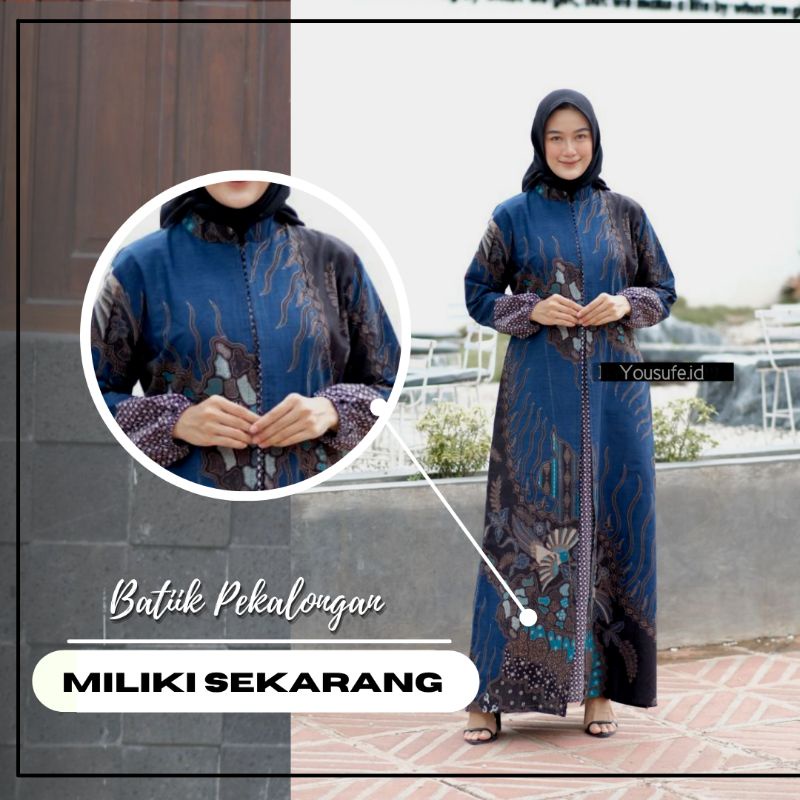 Gamis Batik Wanita Motif Favorit Halus Katun Tidak Luntur Seragam Kantor Kerja Pernikahan Kode Gamis MB01