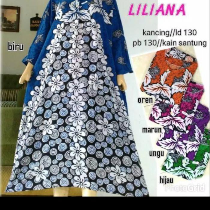 DASTER BATIK JUMBO GAMIS LENGAN PANJANG LD 130 CM. - Kuning