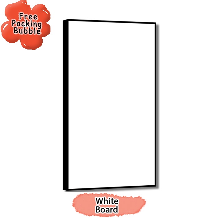 

White Board Melamin / Papan Tulis Putih Ukuran 80x150 cm
